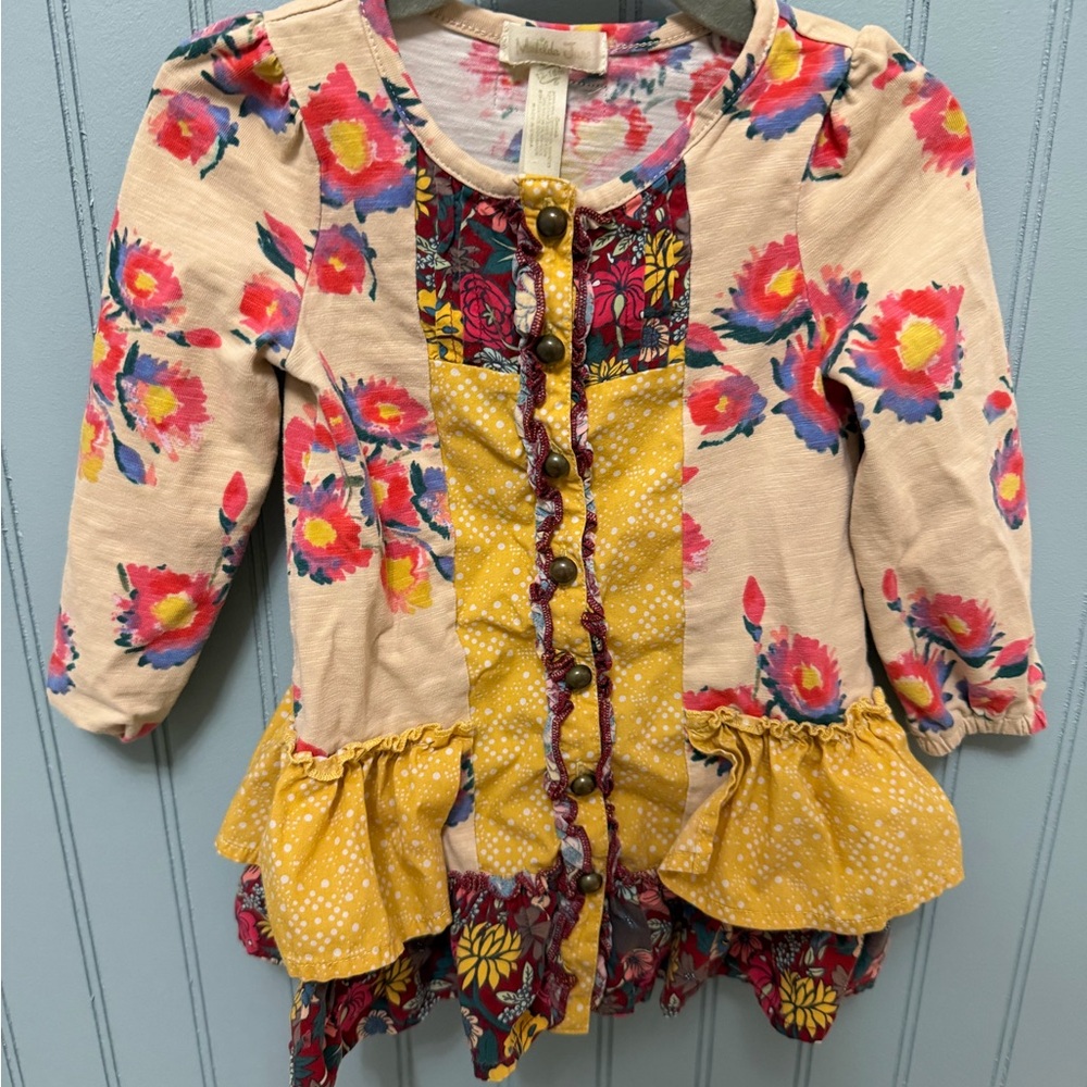 Matilda Jane Floral Kids Blouse with Yellow and Pink